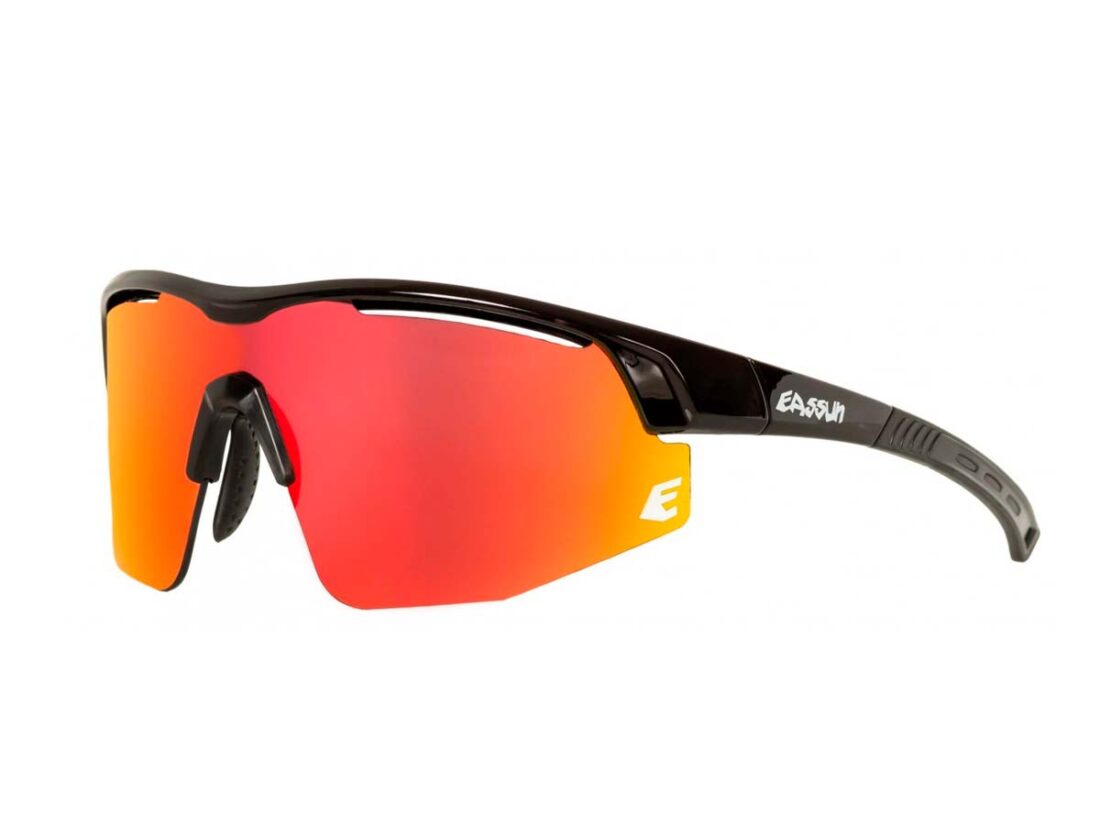 Eassun Gafas Sprint Shiny Black Frame/Red Revo Lens C.3