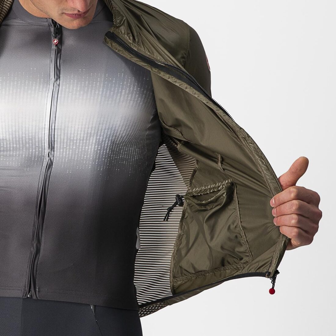 Castelli Aria Shell Jacket Mrrn Musgo S - Imagen 5