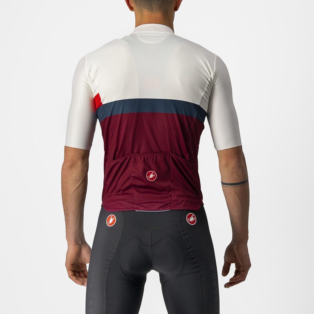 Castelli Maillot A Blocco M/C Marfil/RJ/Az/Burdeos T-M - Imagen 2